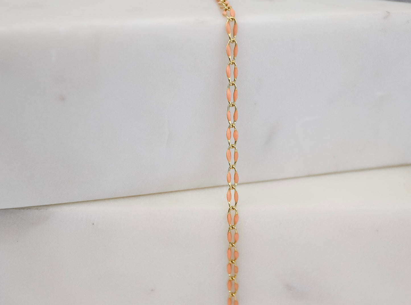 Plated Enamel Chain - Light Coral