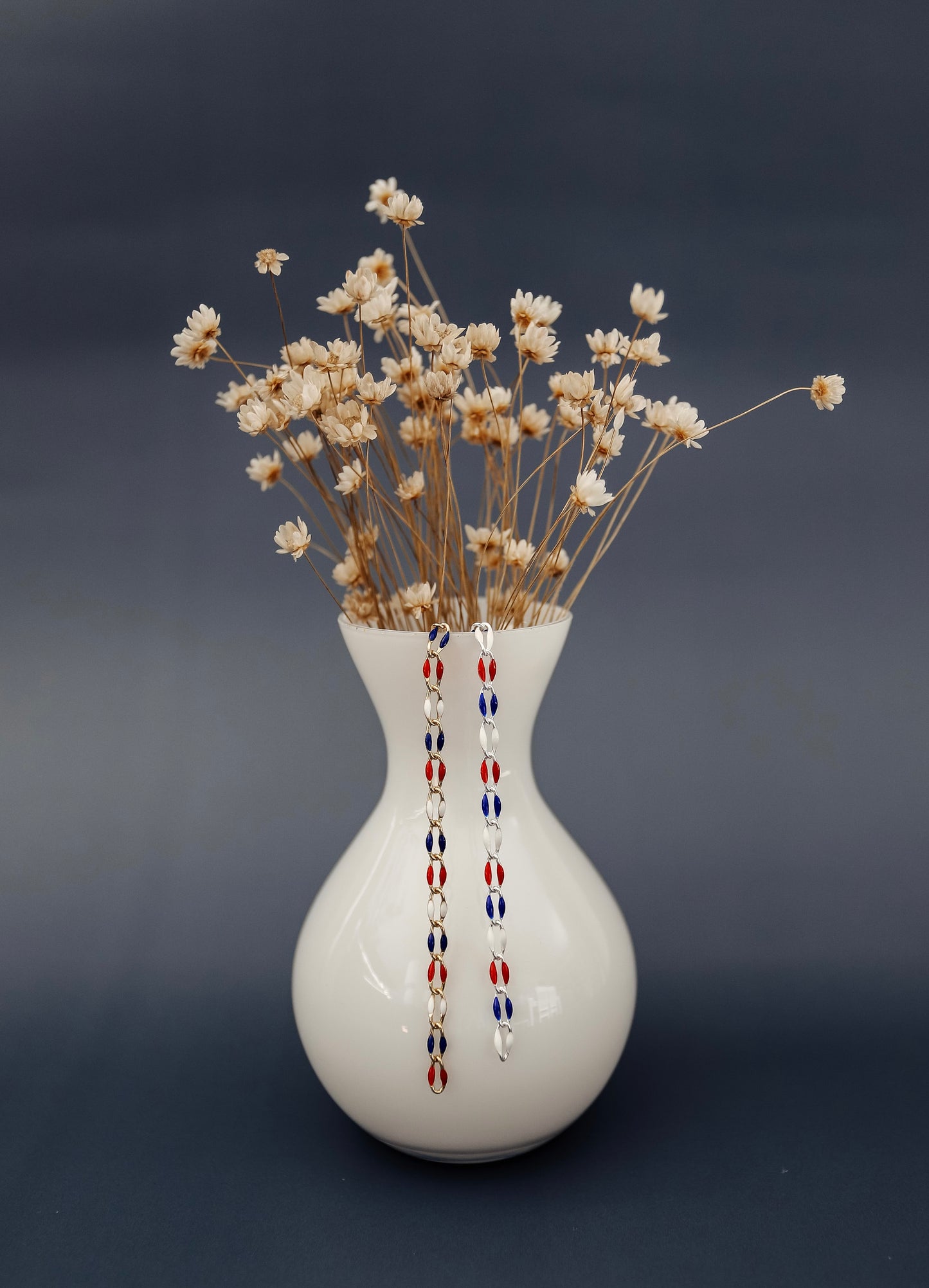 Plated Enamel Chain - Red White and Blue