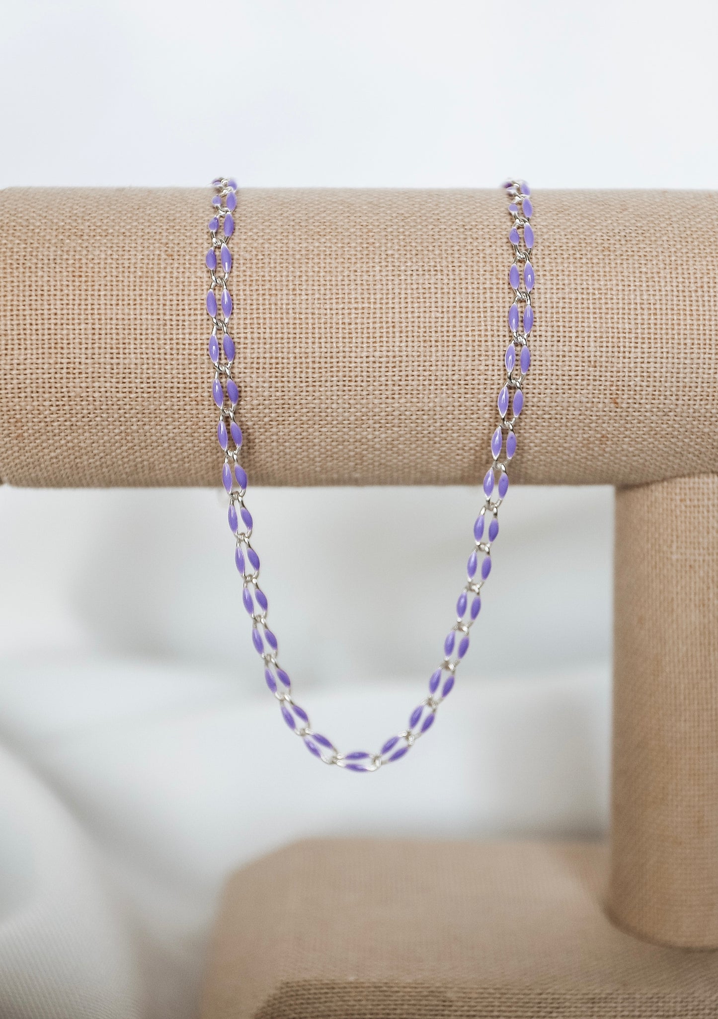Plated Enamel Chain - Lavender