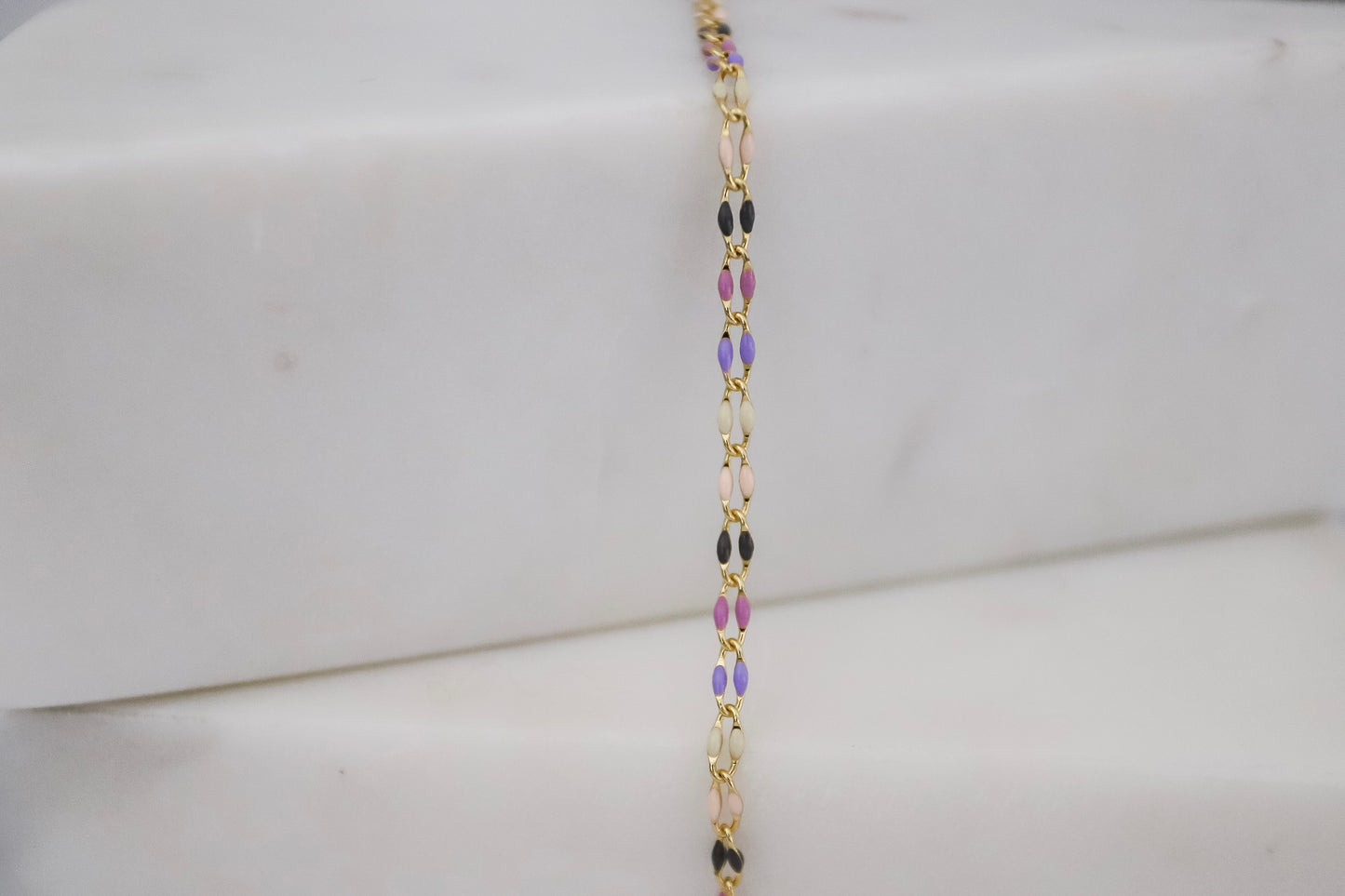Plated Enamel Chain - Lilac Rain