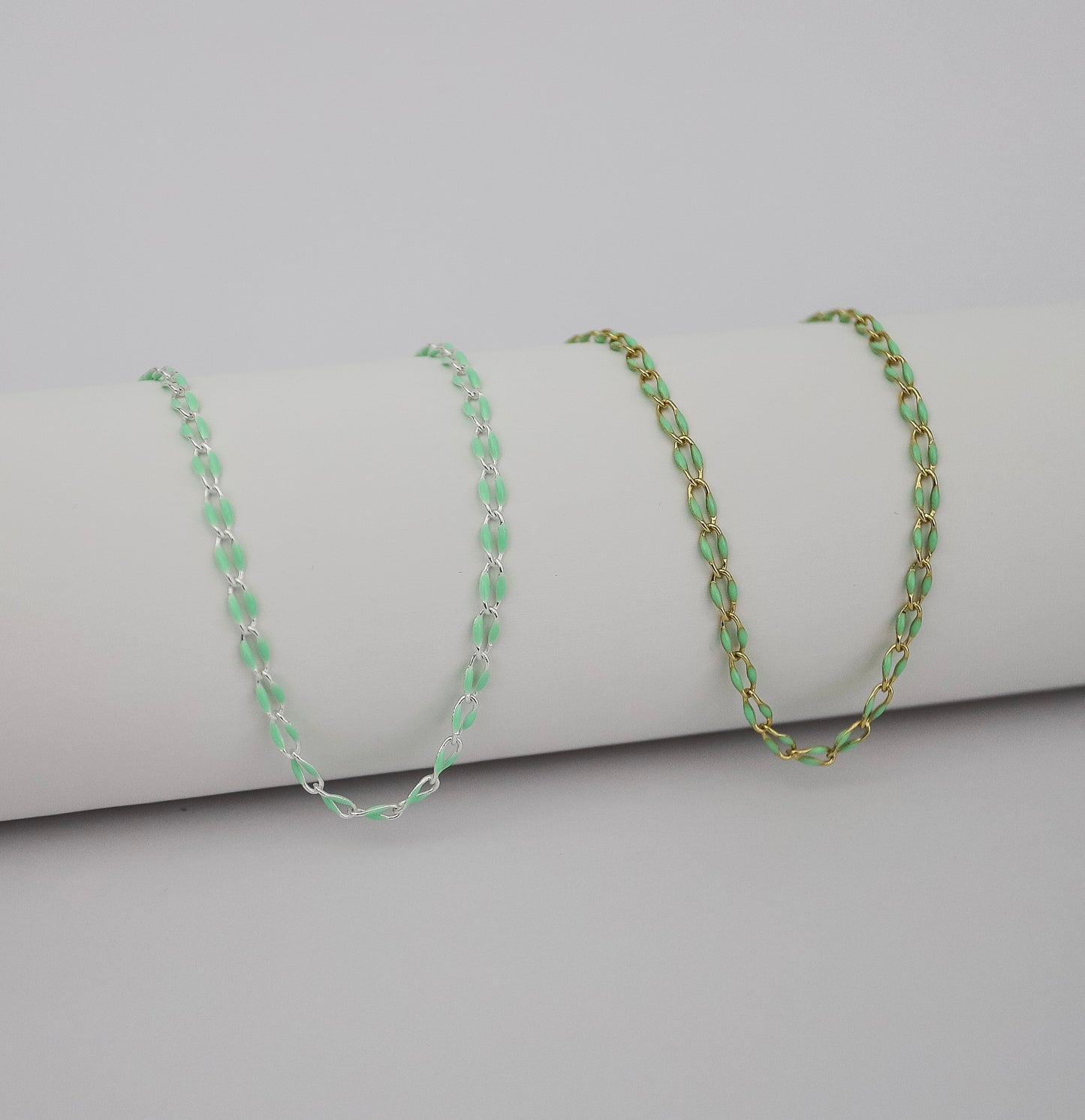 Plated Enamel Chain - Mint