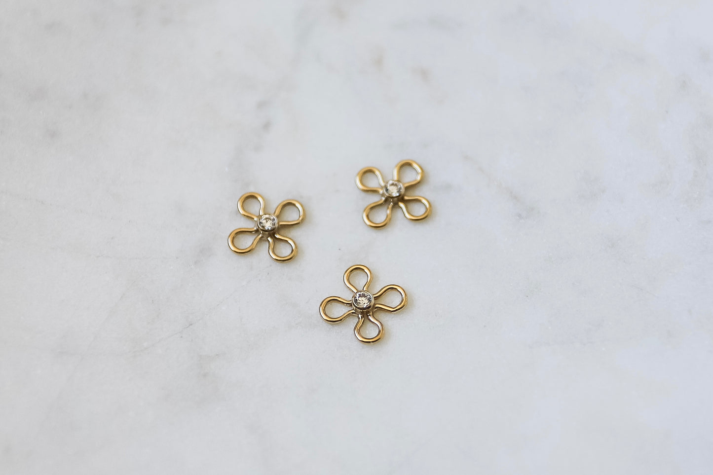 CZ Flower Connectors (Set of 5)