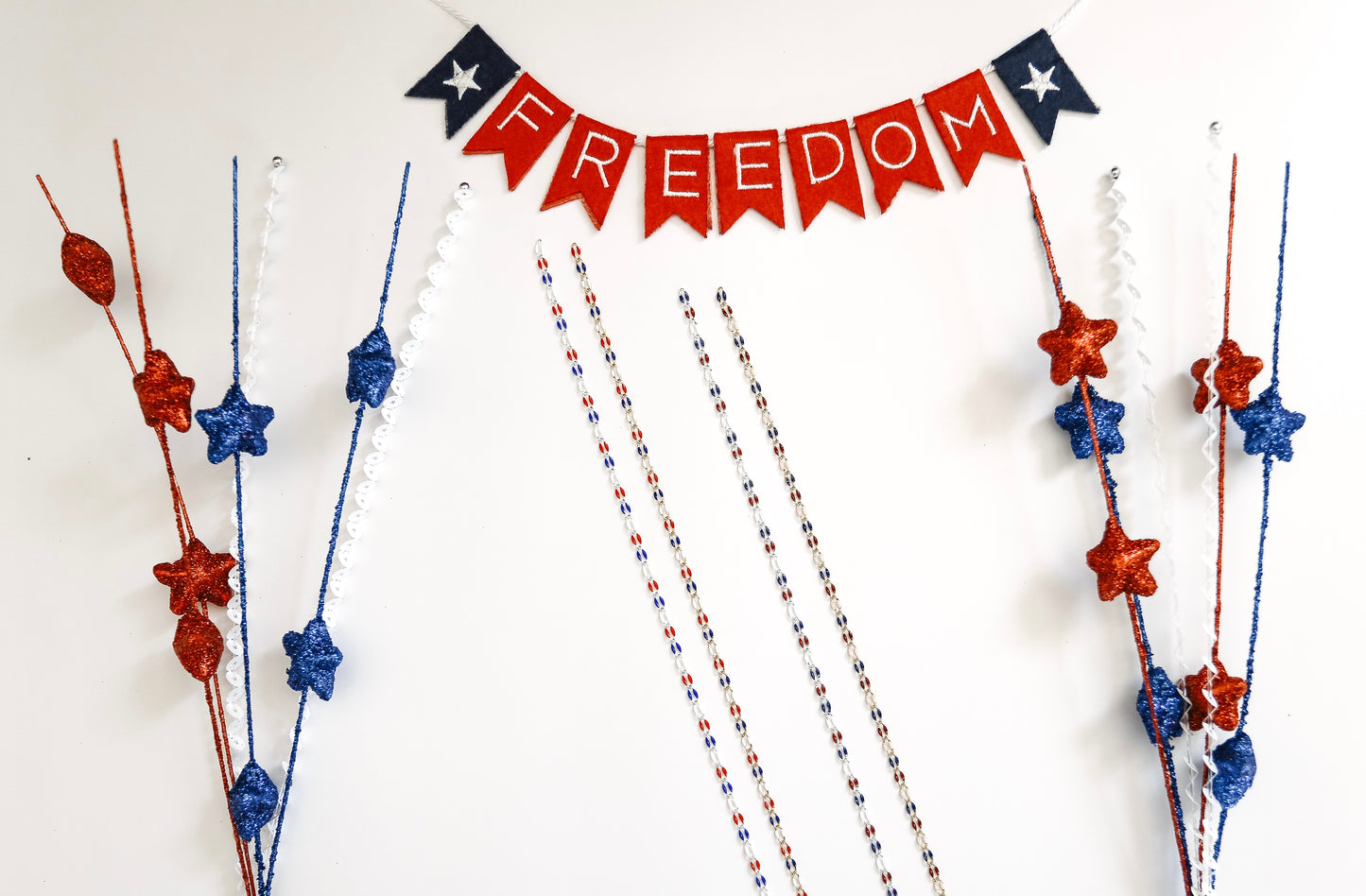 Plated Enamel Chain - Red White and Blue