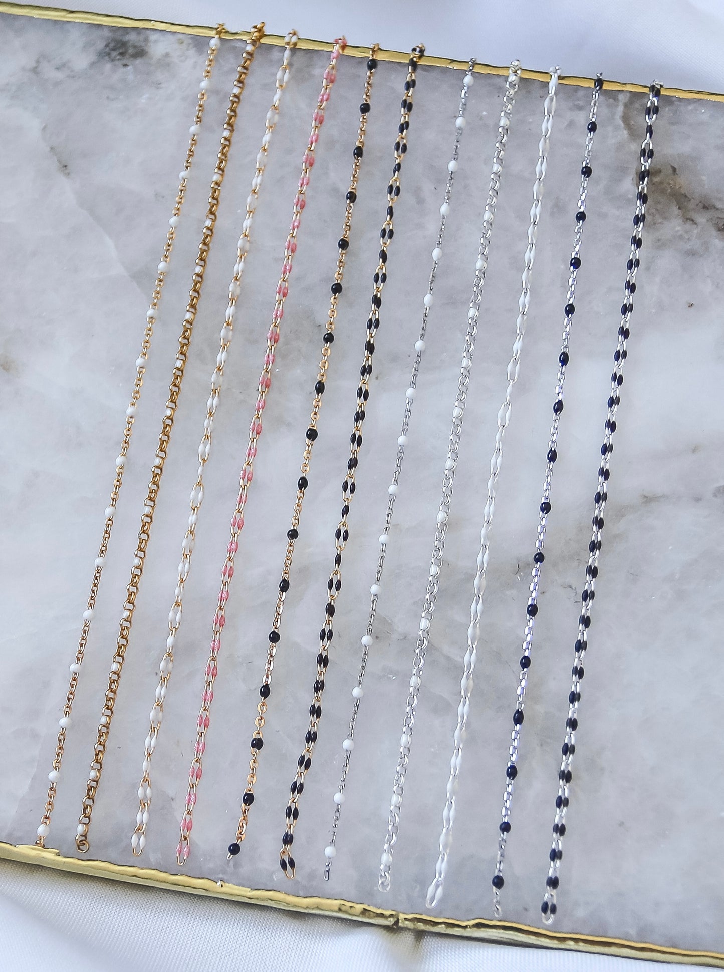 Enamel Paperclip Chain - Black