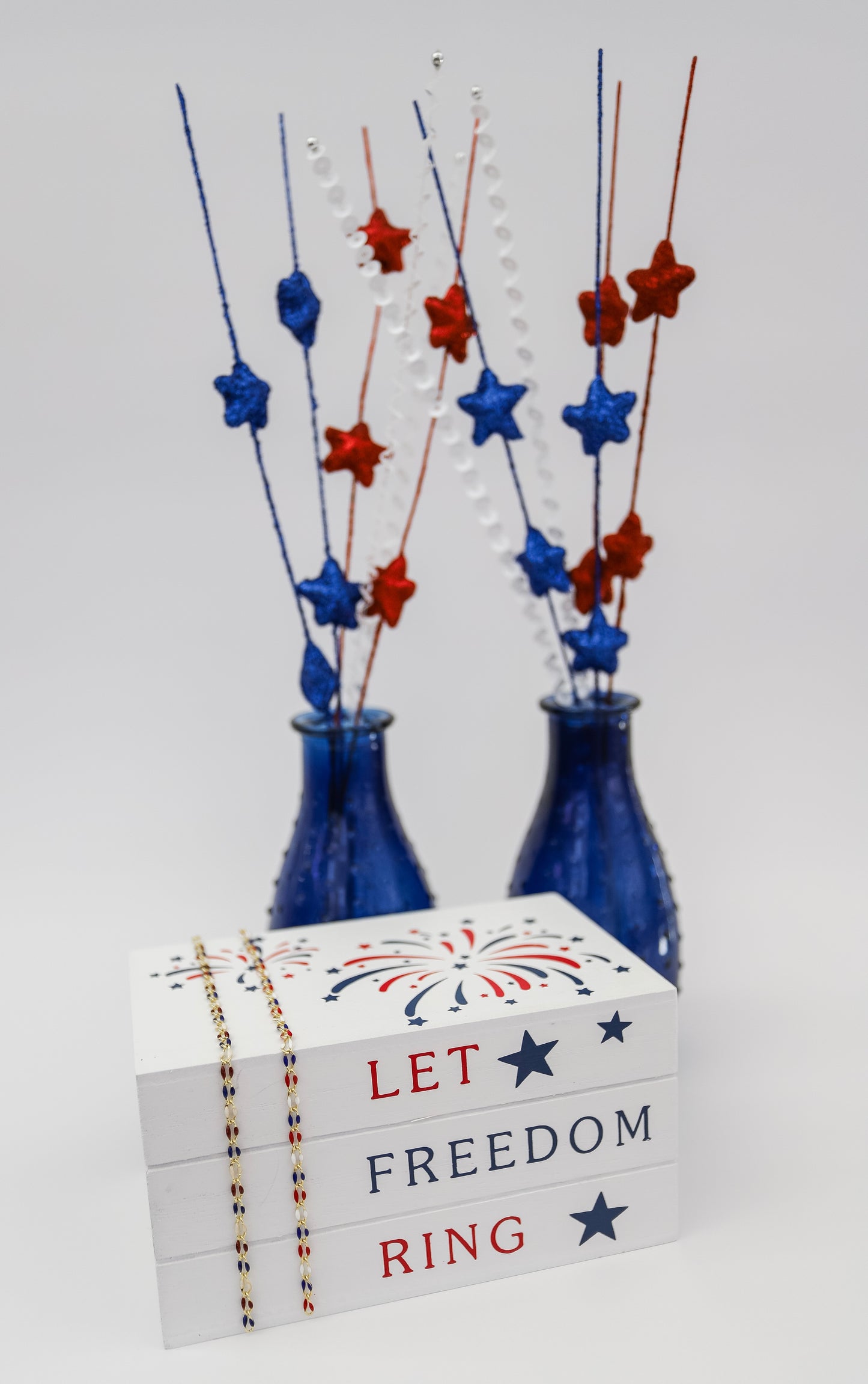Plated Enamel Chain - Red White and Blue