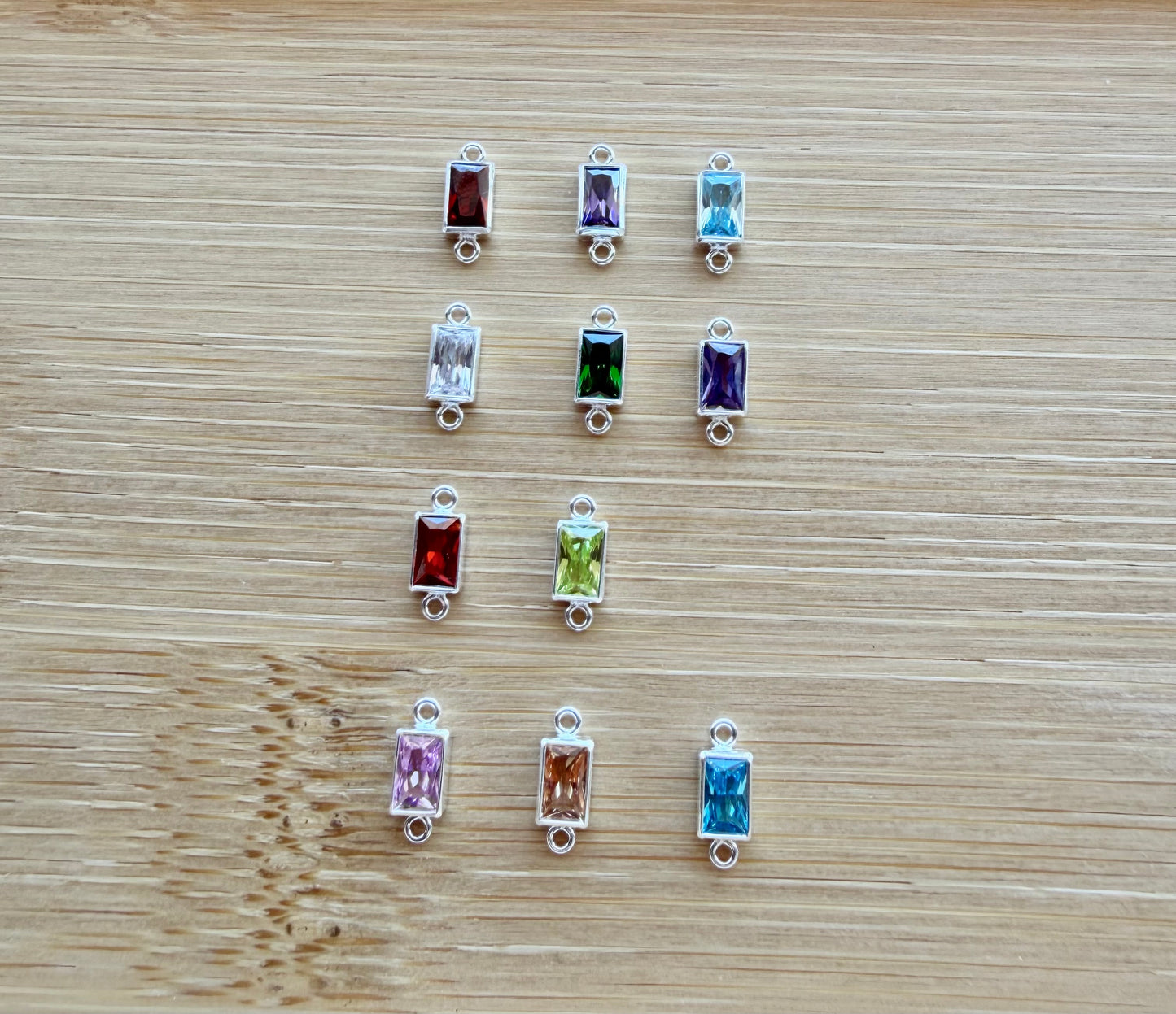 Rectangle Birthstone Connector
