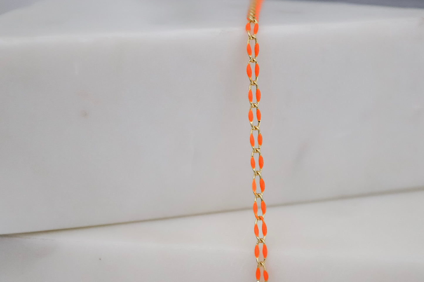 Plated Enamel Chain - Orange