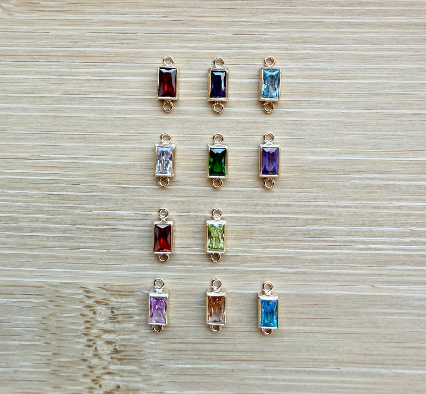 Rectangle Birthstone Connector