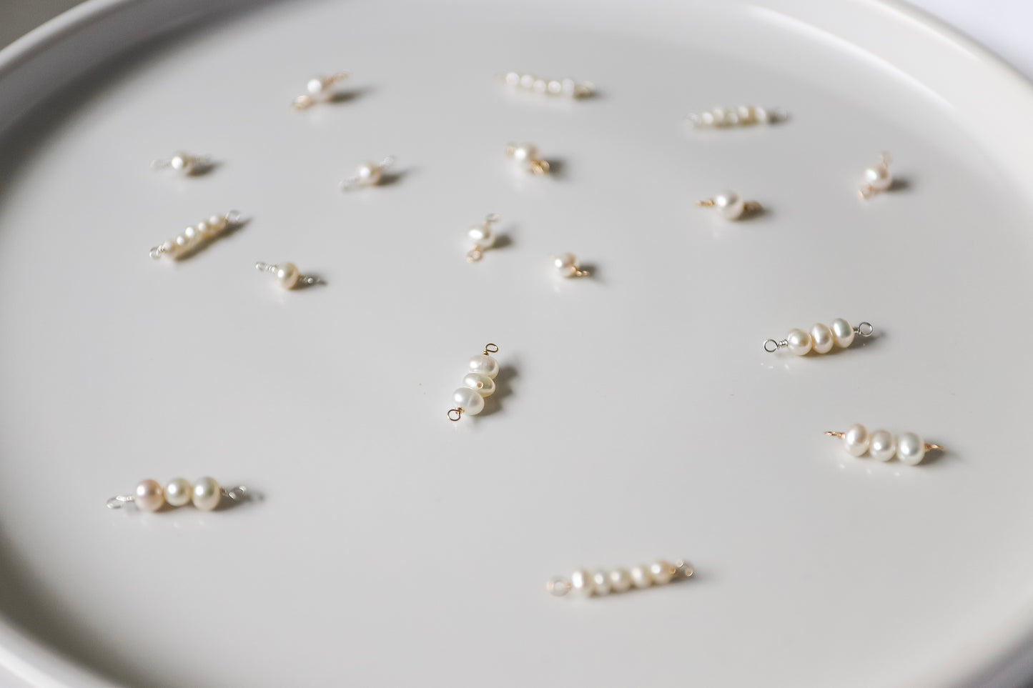 Fresh Water Pearl Connector - Triple Pearl (Set of 3)