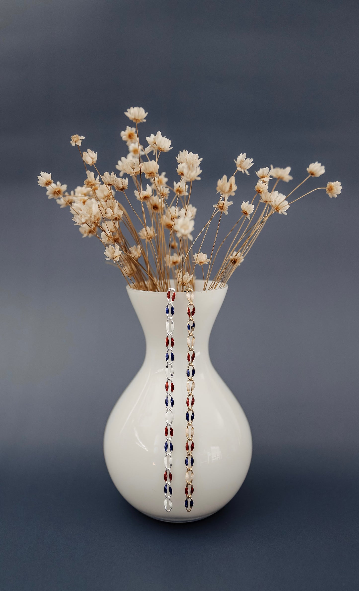 Plated Enamel Chain - Red White and Blue