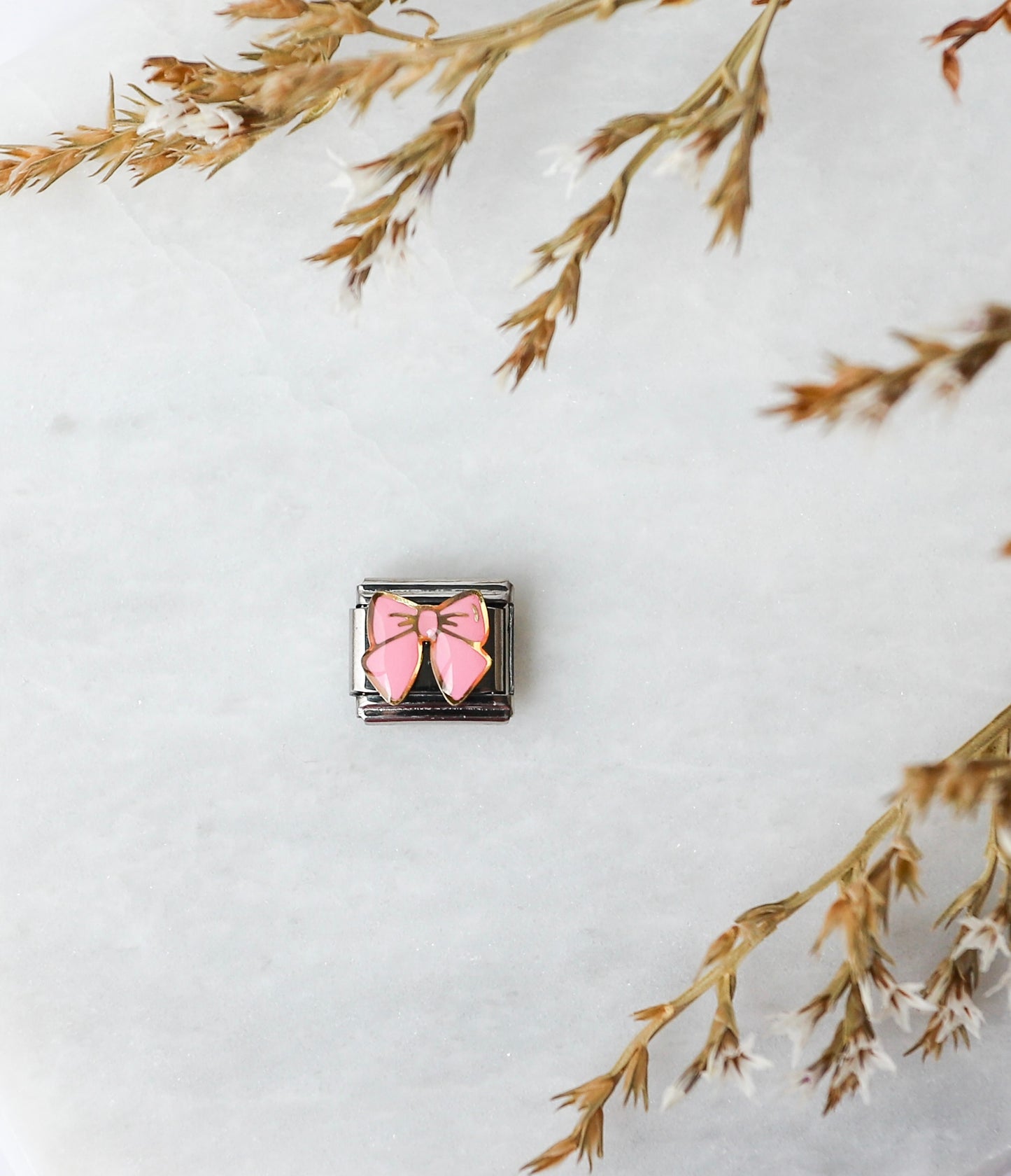 Italian Charm - Bow - Pink