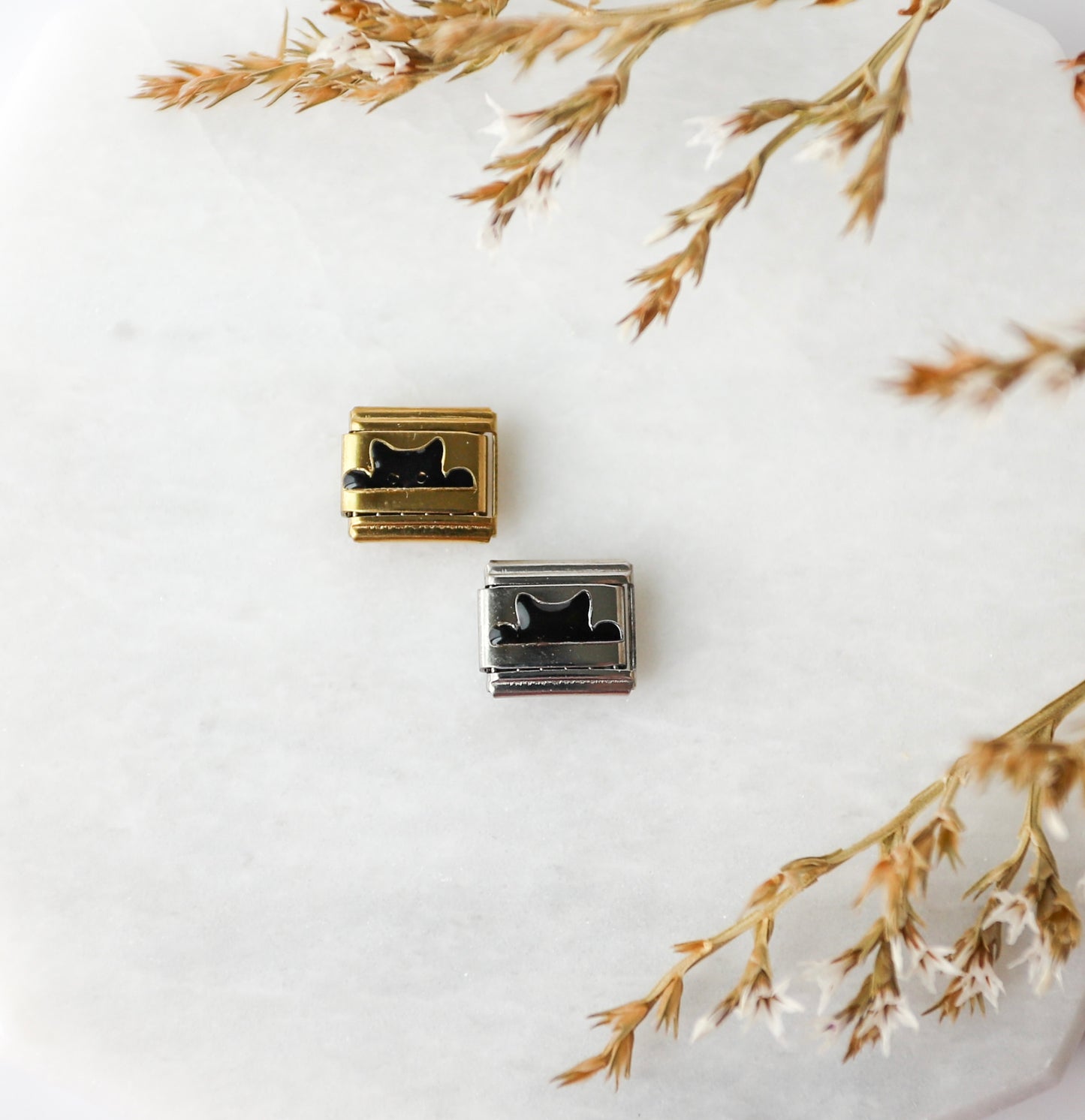 Italian Charm - Peeking Cat Silhouette