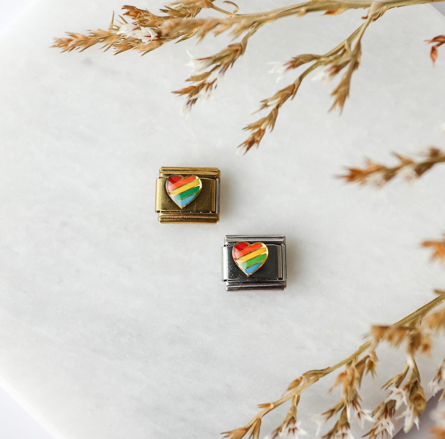 Italian Charm - Heart - Rainbow