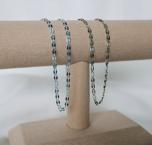 Plated Enamel Chain - Ocean Mist