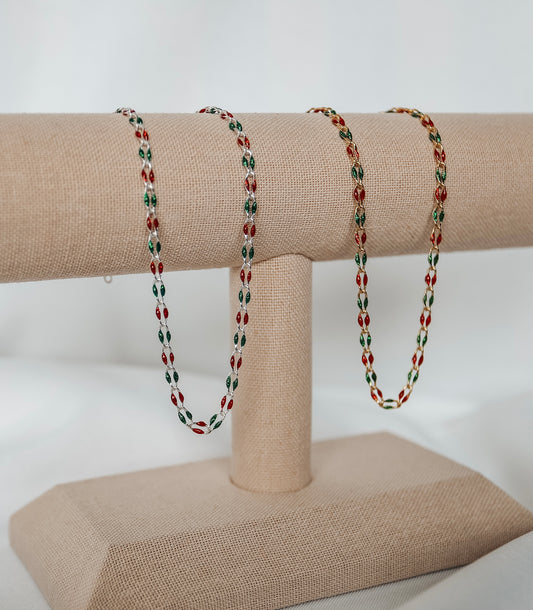 Plated Enamel Chain - Merry & Bright
