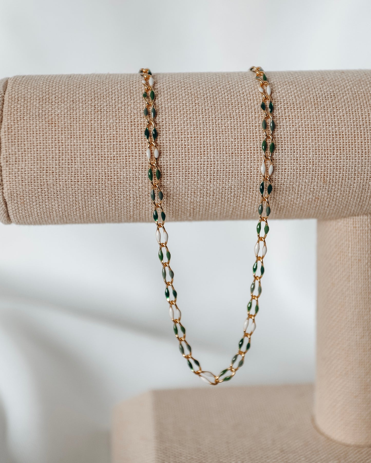Plated Enamel Chain - Evergreen