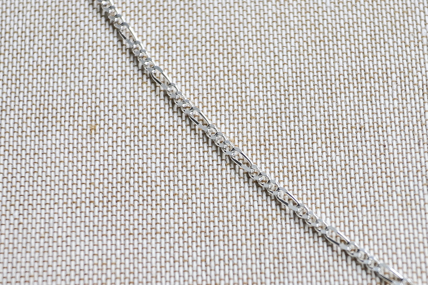 3+1 Sterling Silver Diamond Cut Figaro Chain