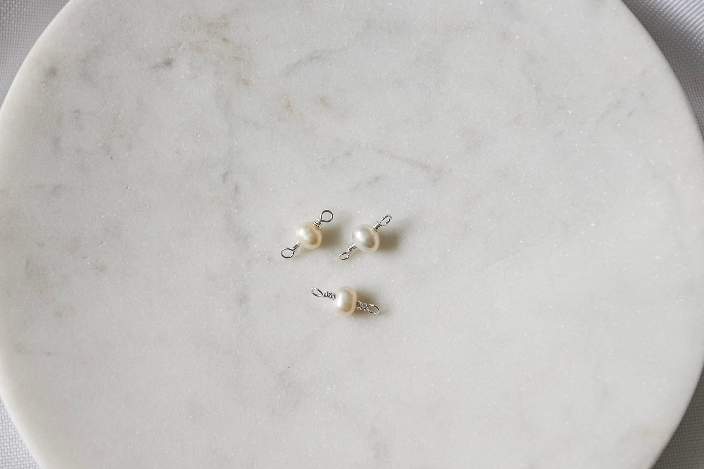 4mm Fresh Water Pearl Connectors (Set of 3)