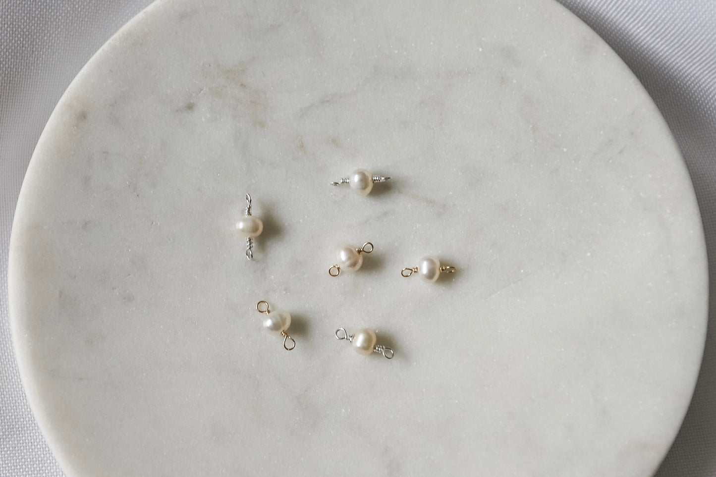 4mm Fresh Water Pearl Connectors (Set of 3)