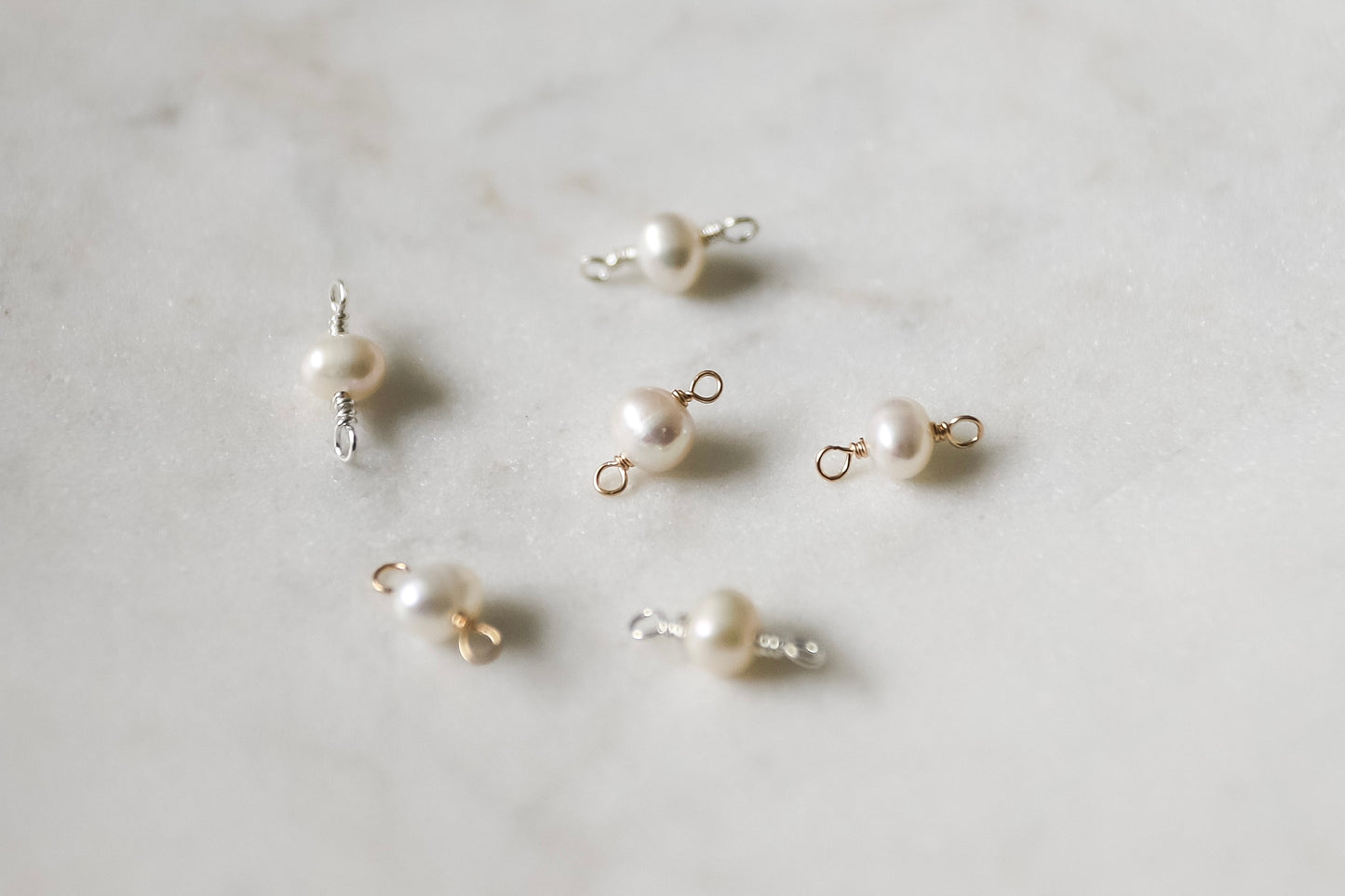 4mm Fresh Water Pearl Connectors (Set of 3)