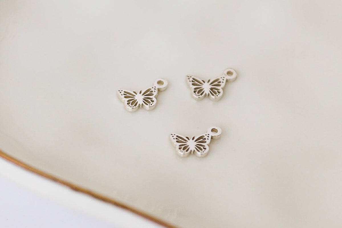 Tiny Butterfly Charms (Set of 3)