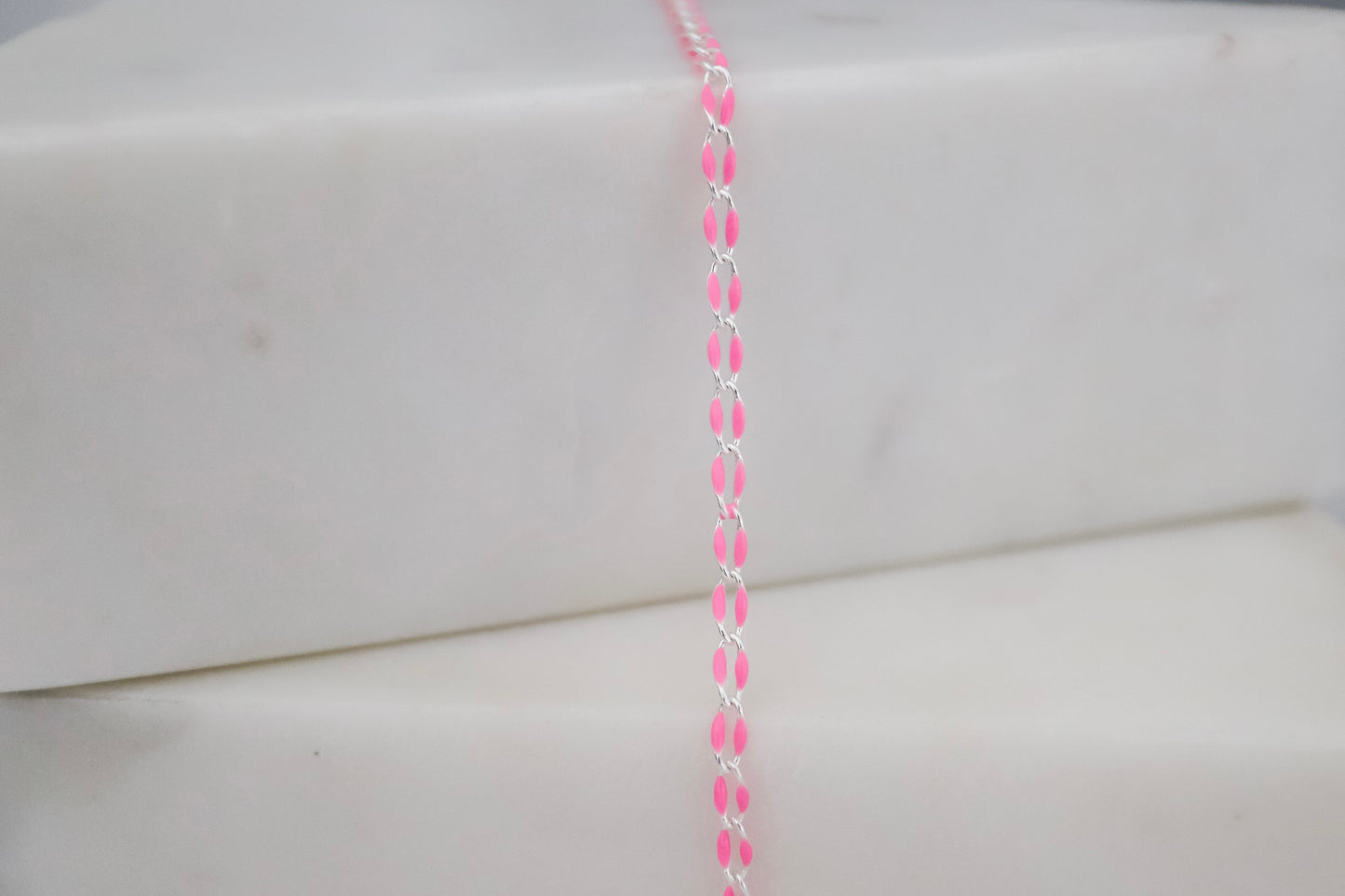 Plated Enamel Chain - Light Pink