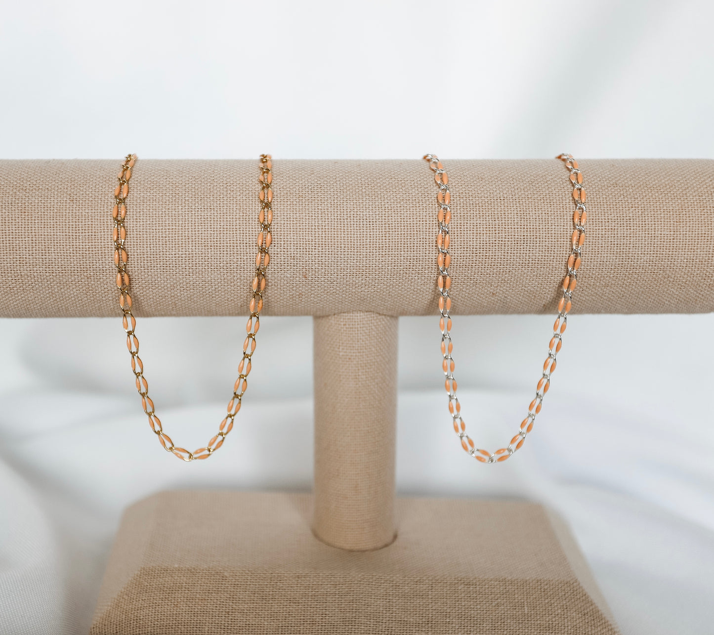 Plated Enamel Chain - Light Coral