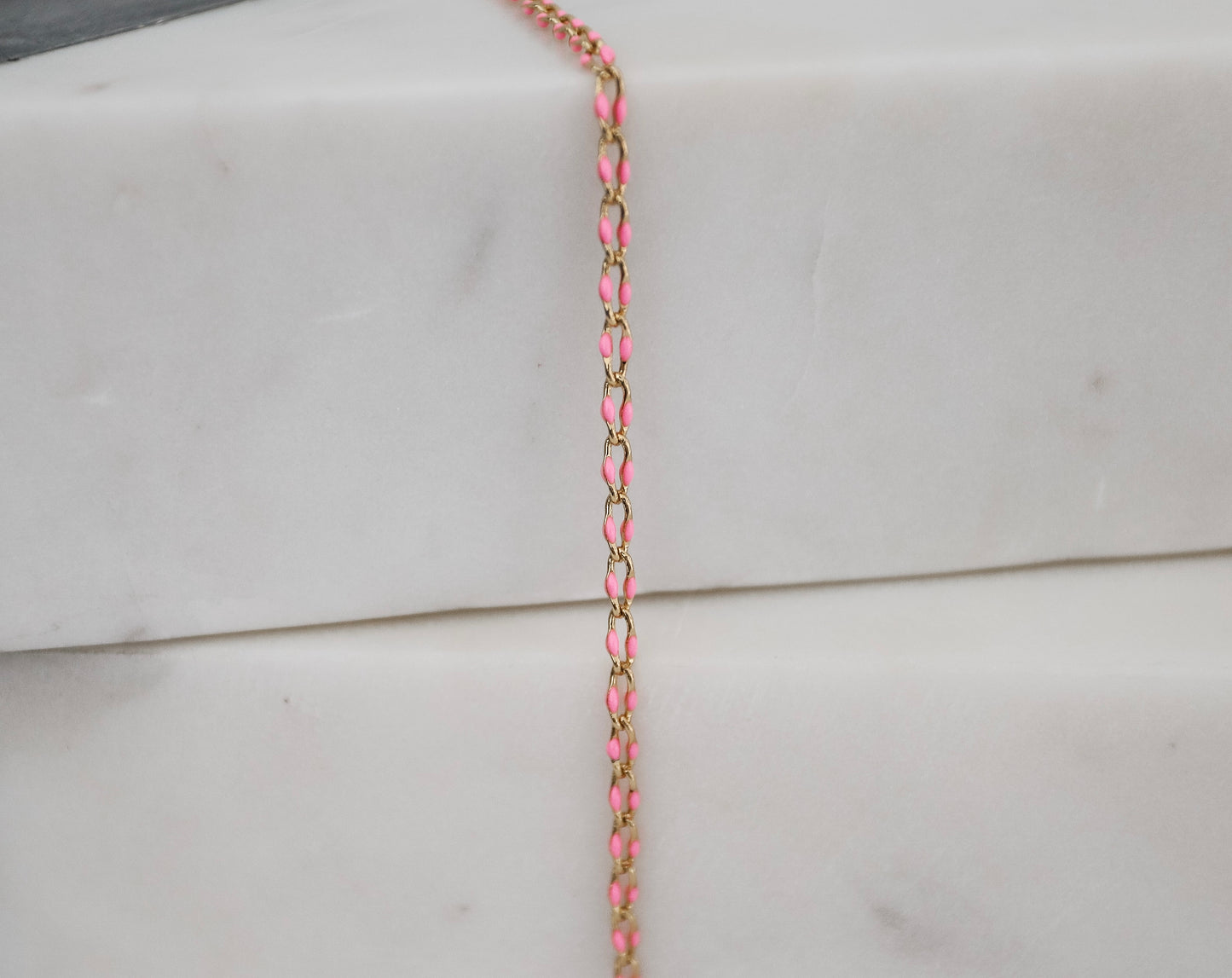 Plated Enamel Chain - Light Pink