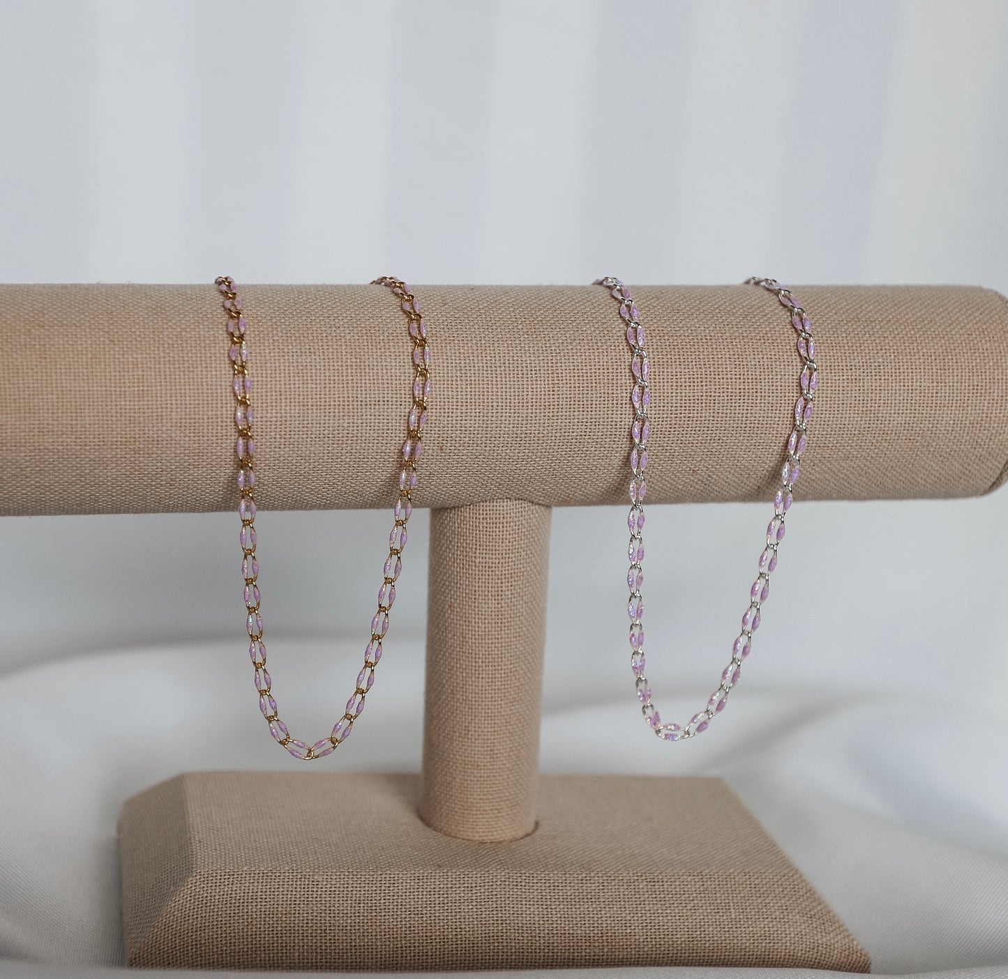 Plated Enamel Chain - Purple Glitter