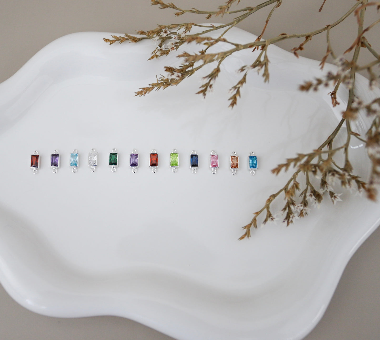 Rectangle Birthstone Connector