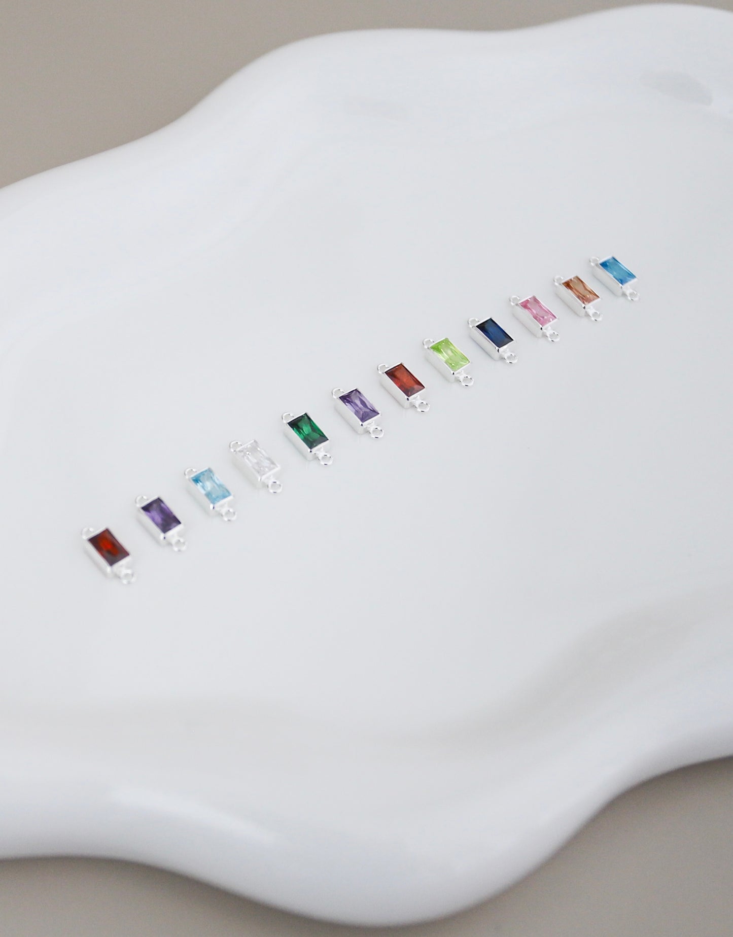 Rectangle Birthstone Connector