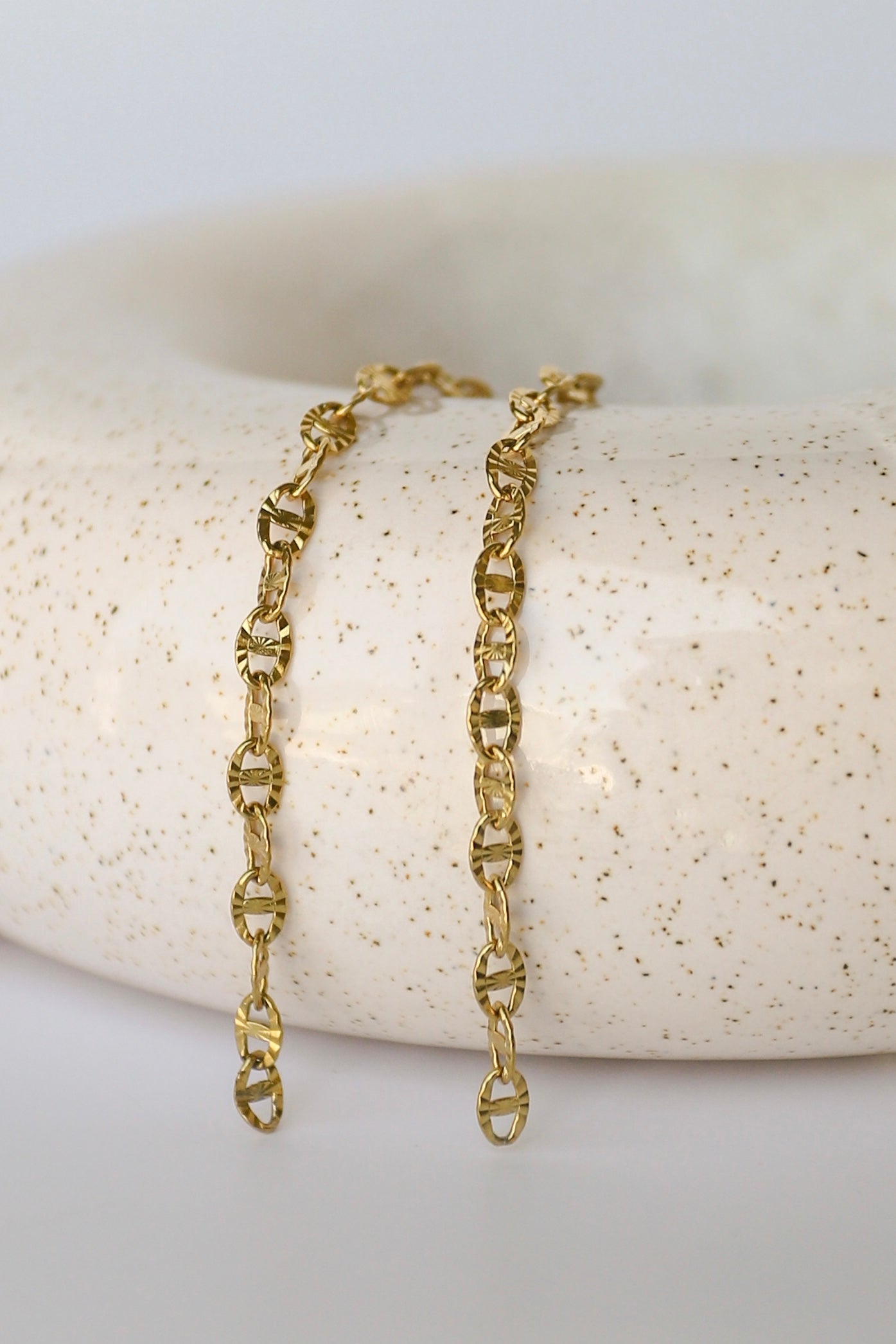Sunburst Mariner Stainless Steel Chain - 14k PVD Plating