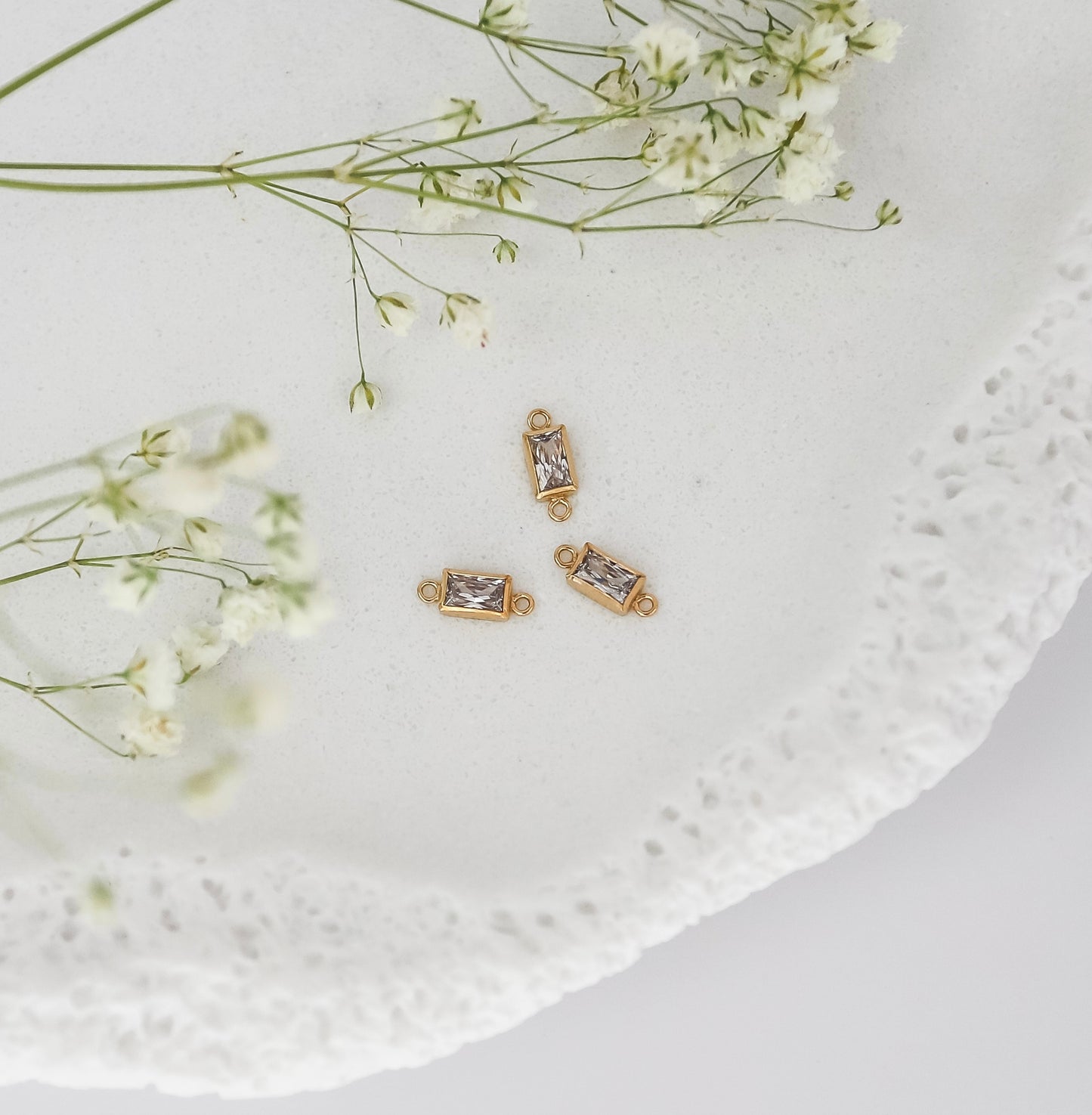 5mm Rectangle Bezel Connectors (Set of 3)