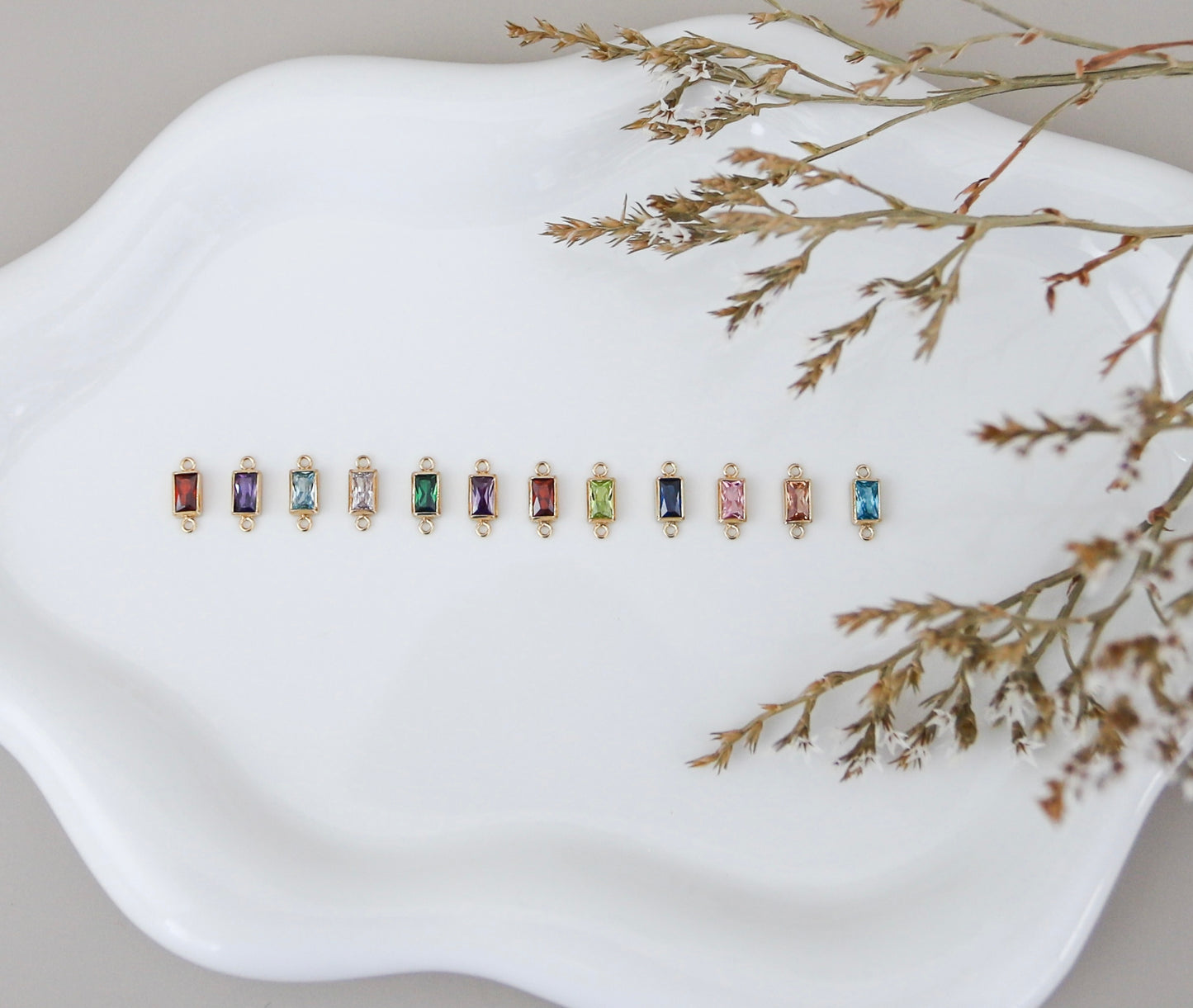 Rectangle Birthstone Connector