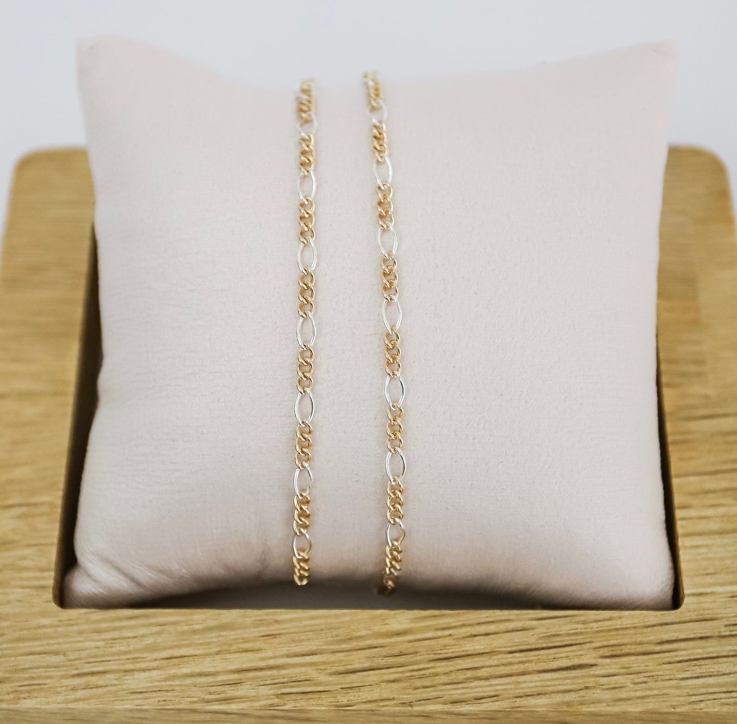 Mixed Metal 3+1 Figaro Chain