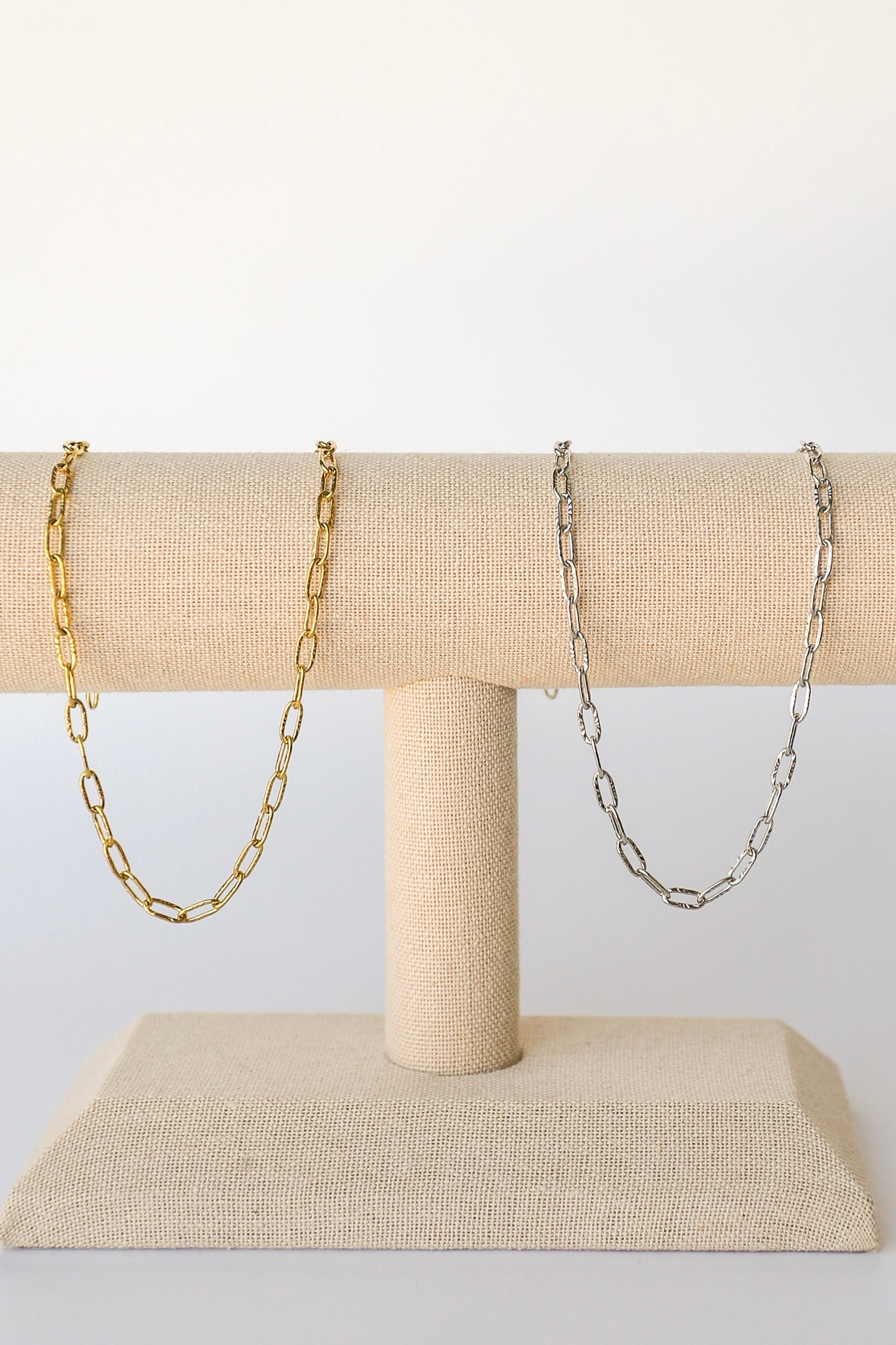 Sunburst Paperclip Stainless Steel Chain - 14k PVD Plating