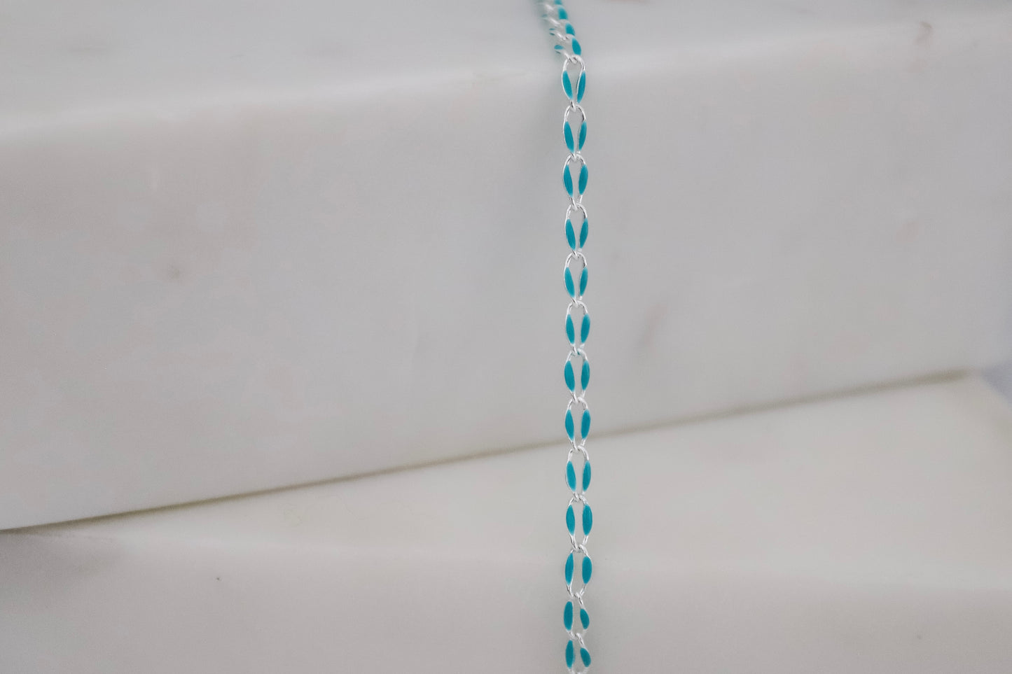 Plated Enamel Chain - Teal