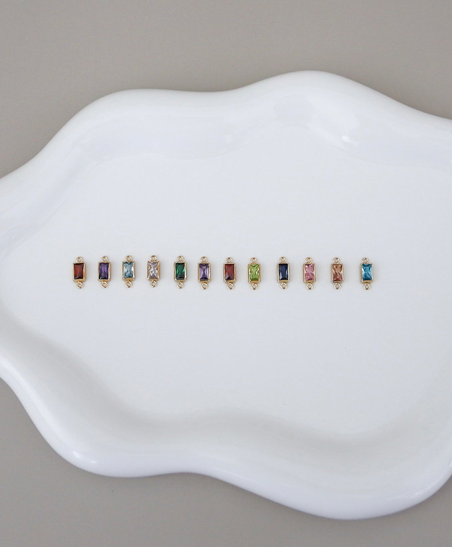 Rectangle Birthstone Connector