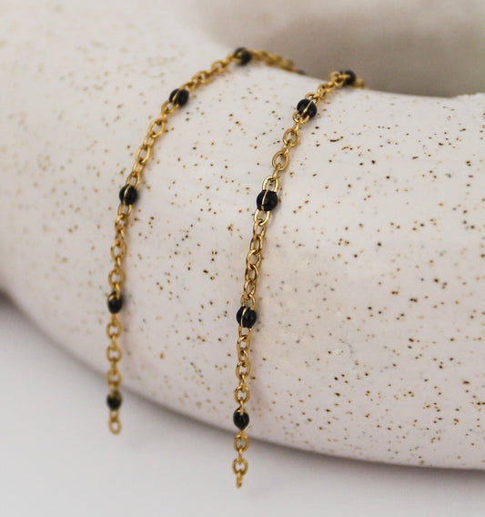 Black Enamel Stainless Steel Satellite Chain