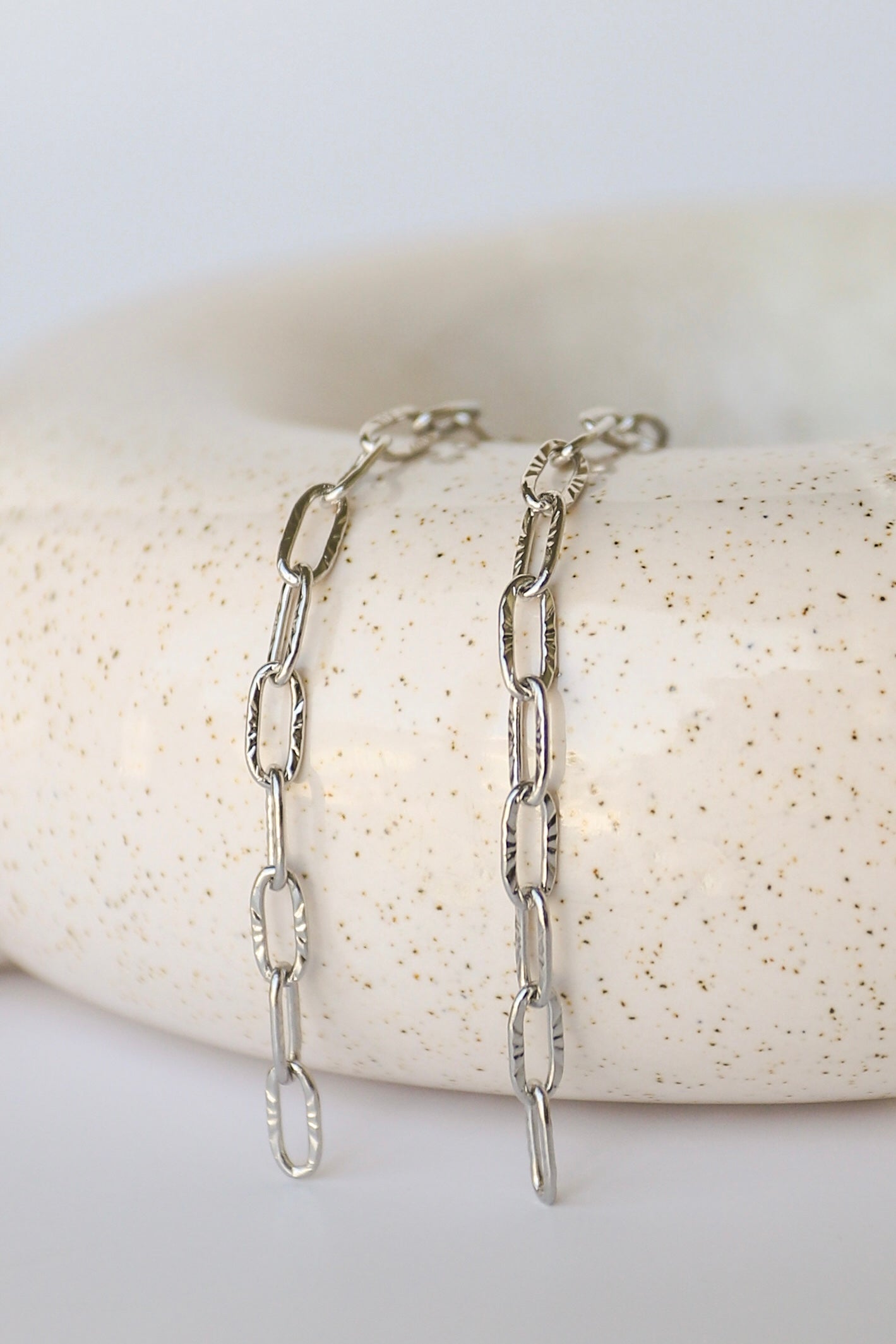 Sunburst Paperclip Stainless Steel Chain - 14k PVD Plating