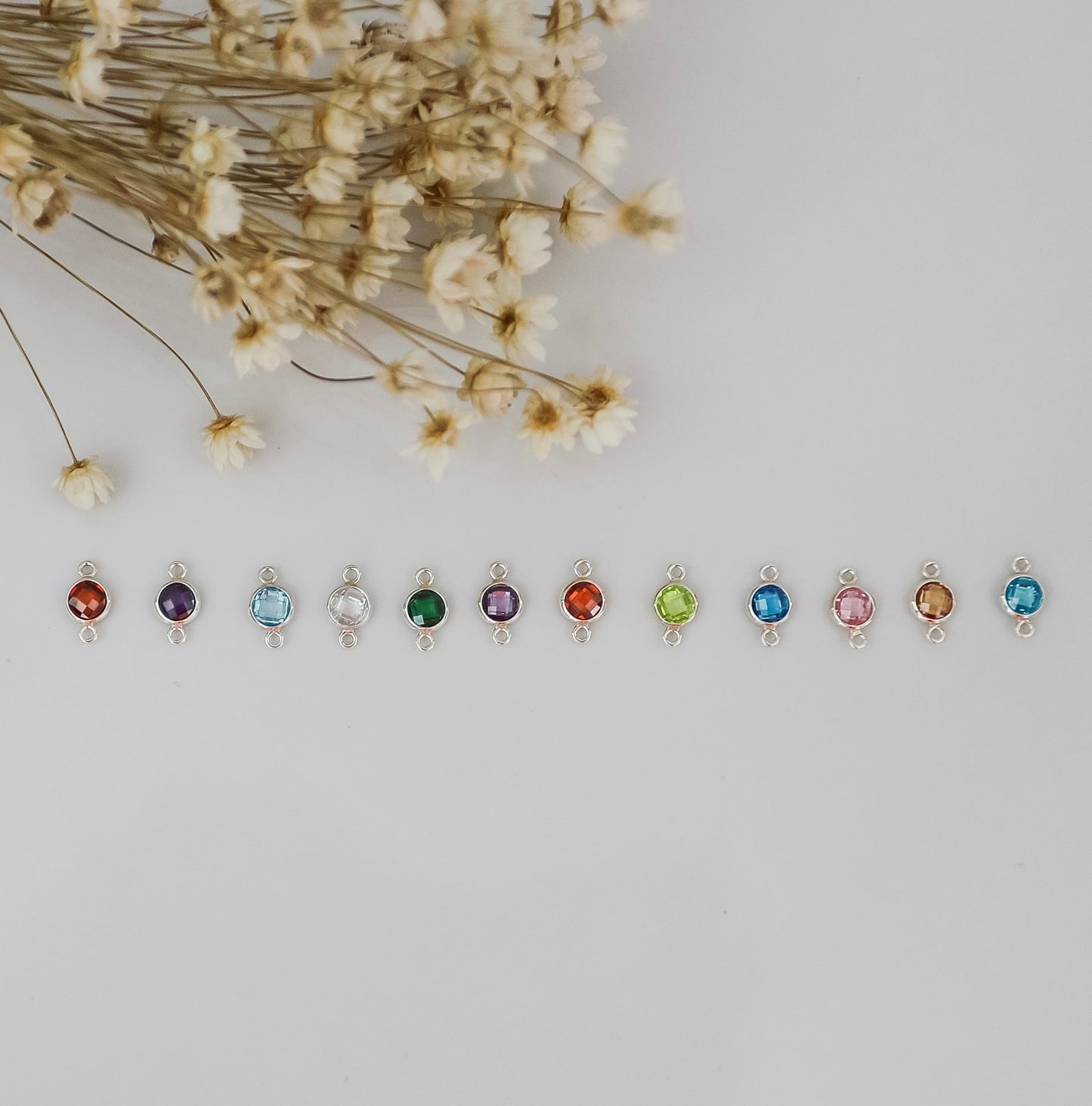 Flat Back Birthstone Connector