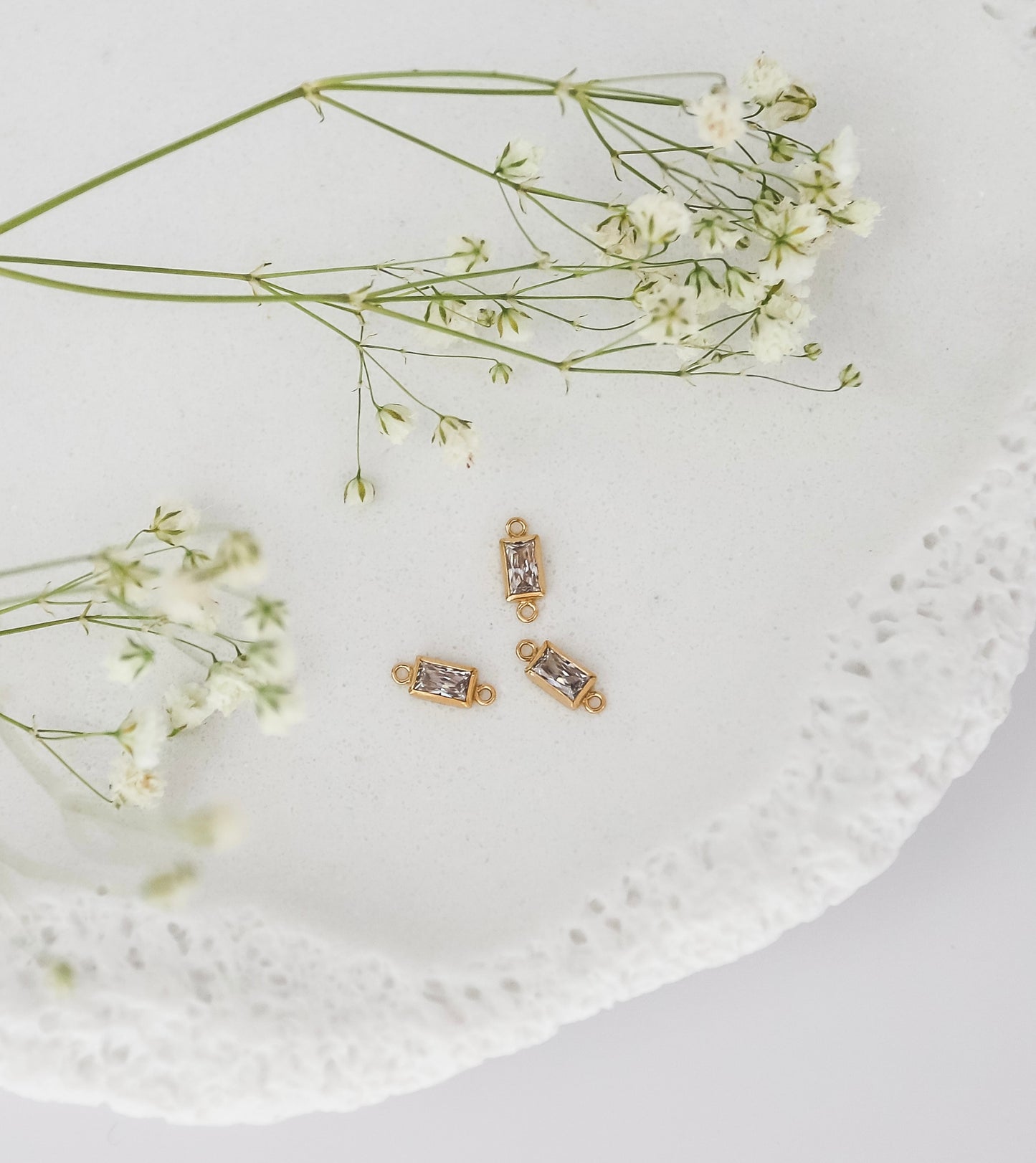 5mm Rectangle Bezel Connectors (Set of 3)