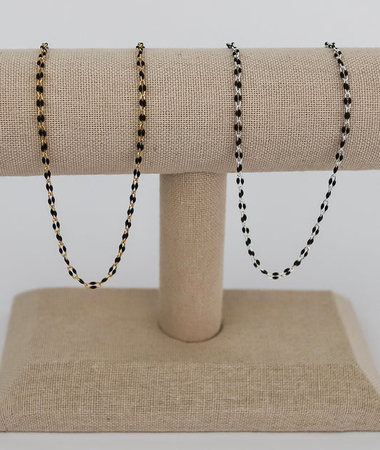 Enamel Paperclip Chain - Black