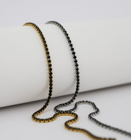 2mm Tennis Stainless Steel Chain - Black