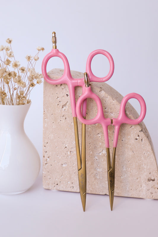 Grounded Locking Hemostats - Pink & Gold