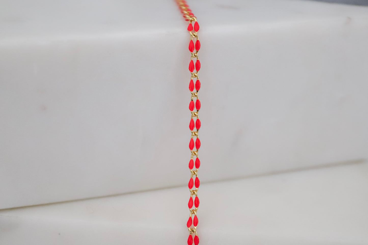 Plated Enamel Chain - Bright Pink