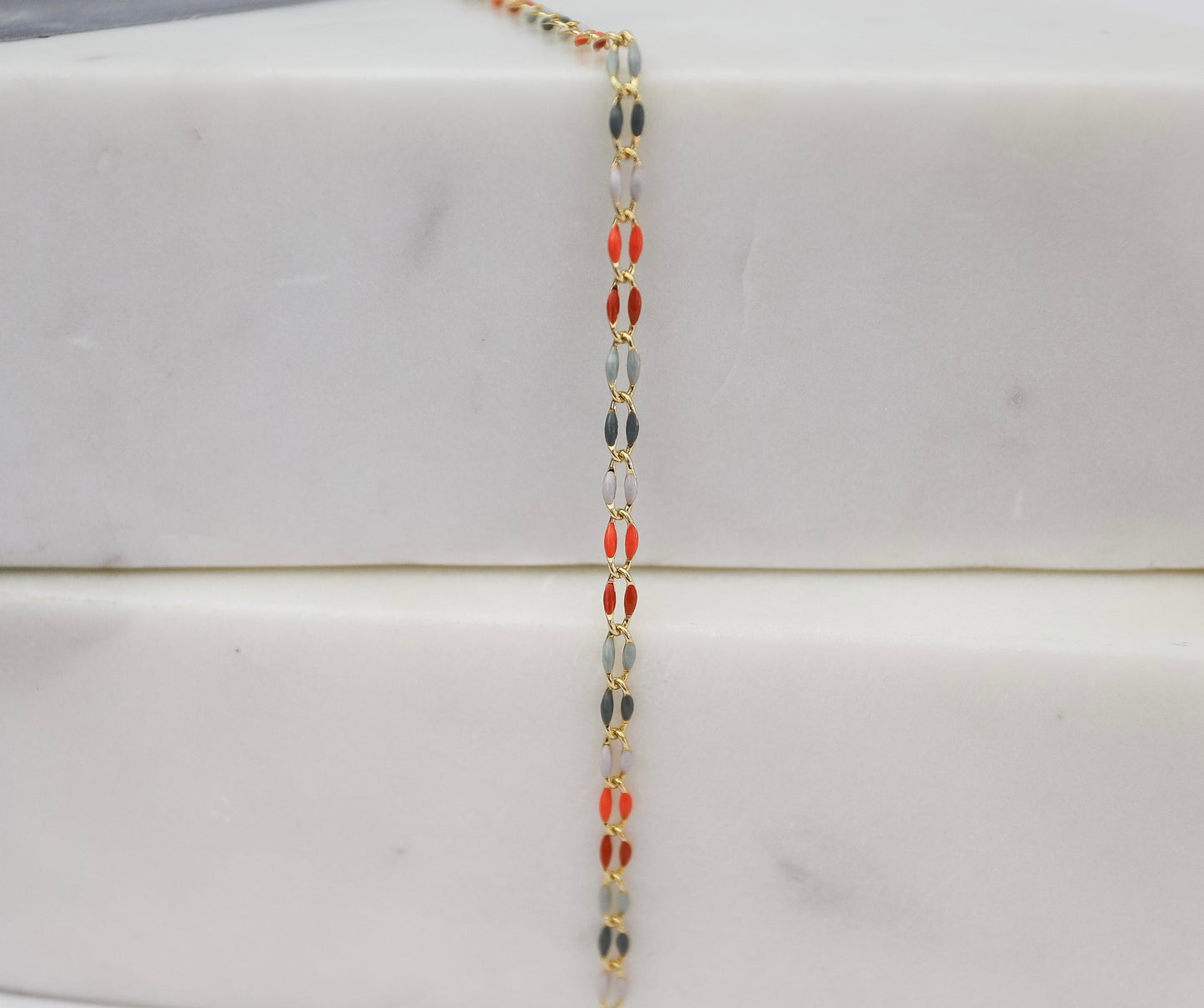 Plated Enamel Chain - Harvest Plaid