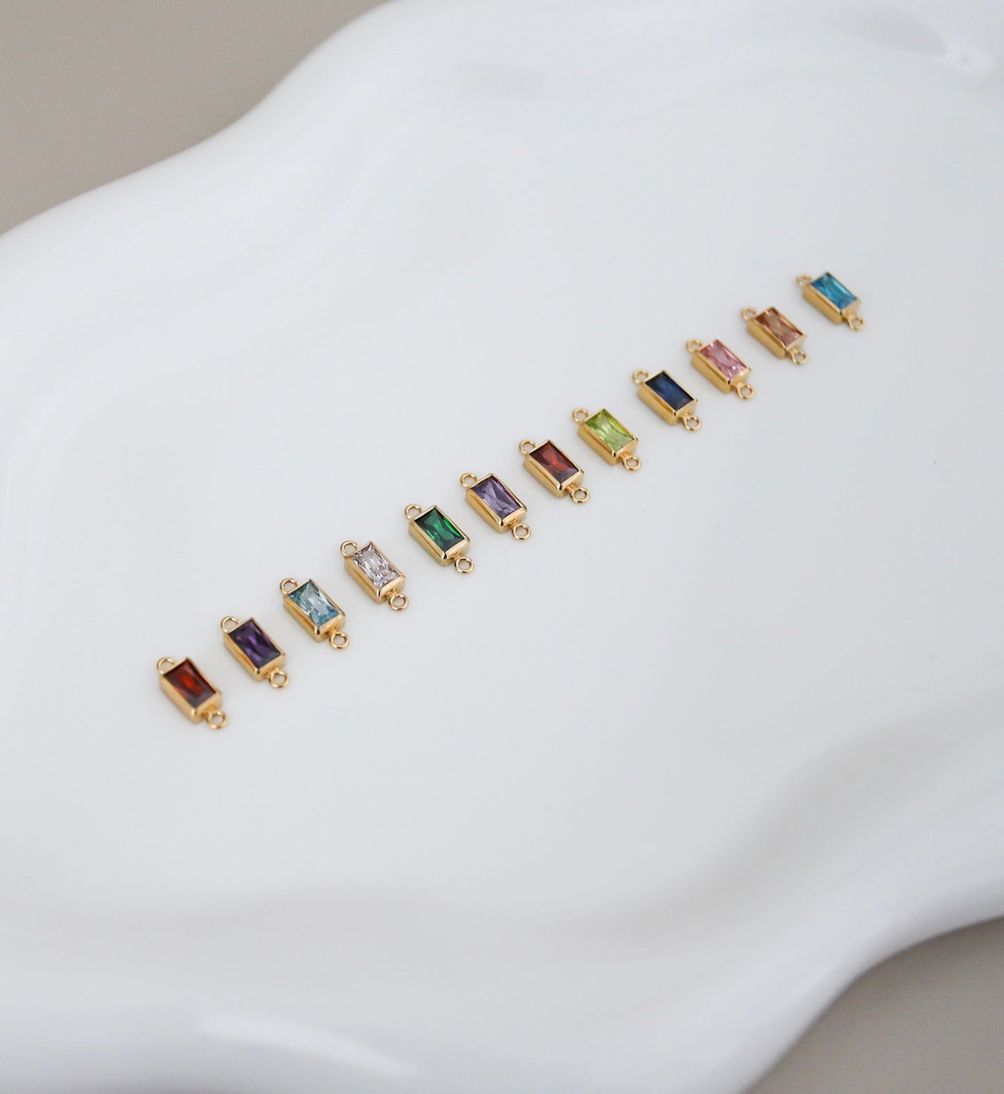 Rectangle Birthstone Connector