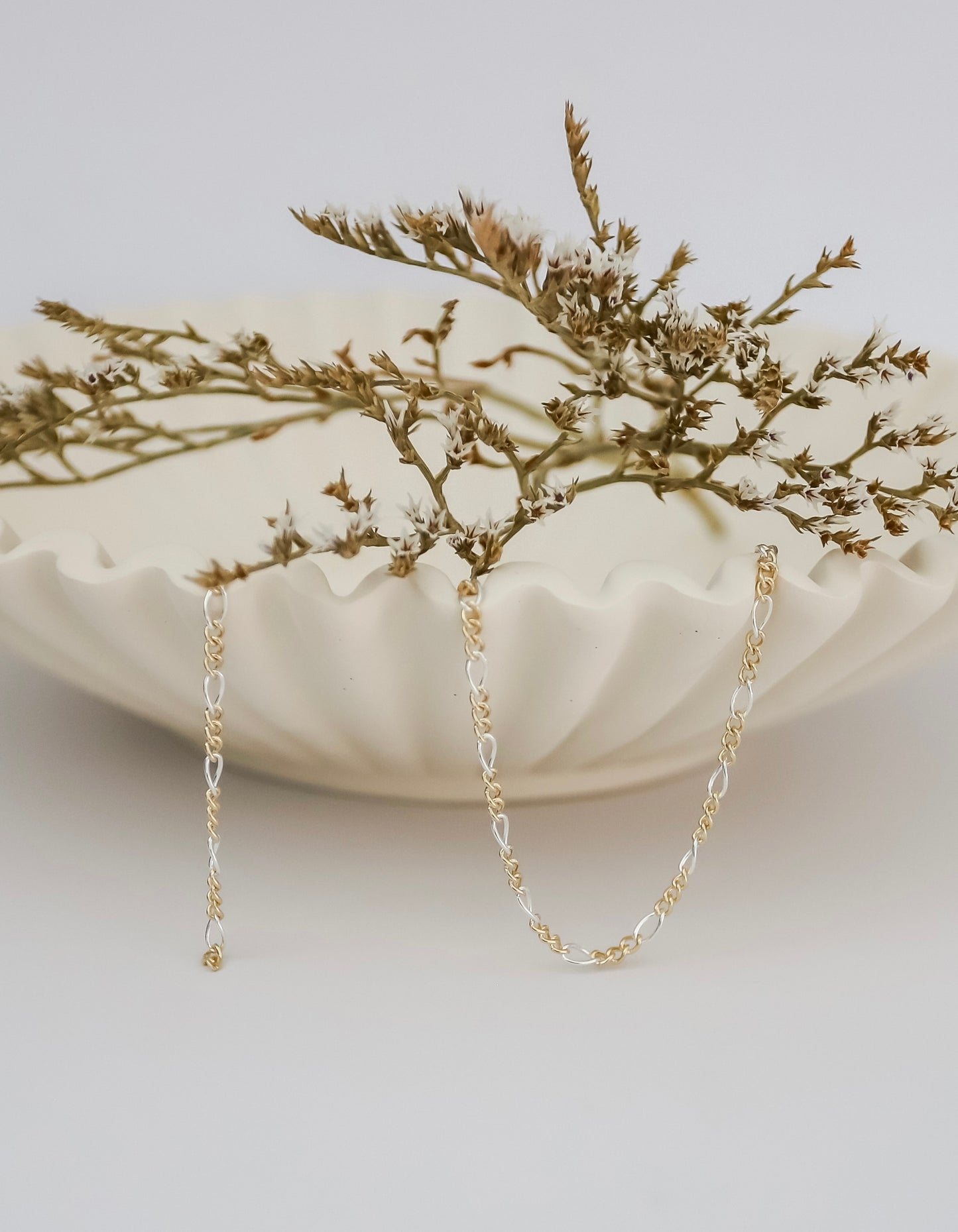 Mixed Metal 3+1 Figaro Chain
