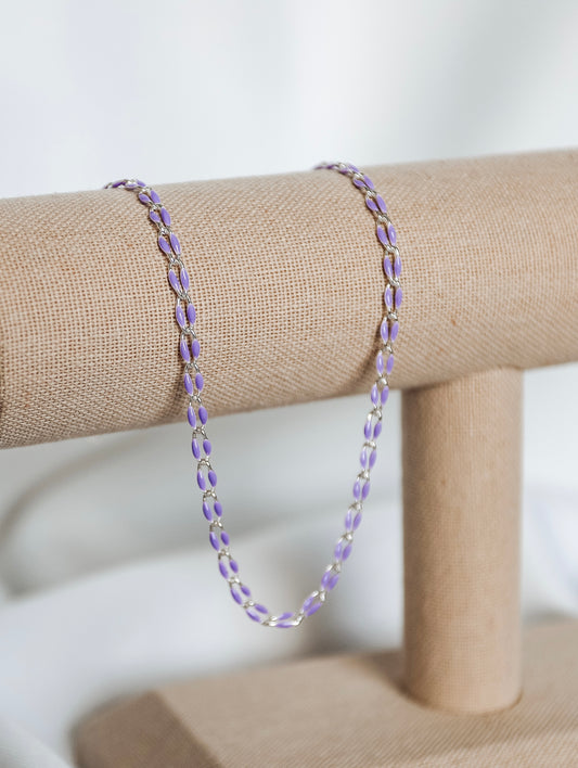 Plated Enamel Chain - Lavender